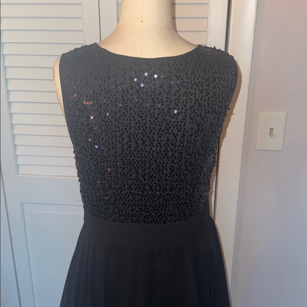 Venus V-neck sequin handkerchief dress cocktail party Size 8 - Picture 6 of 9